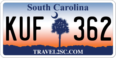 SC license plate KUF362
