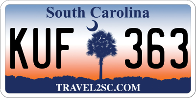 SC license plate KUF363