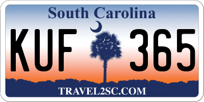 SC license plate KUF365