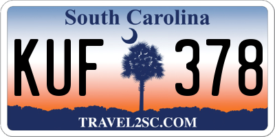 SC license plate KUF378