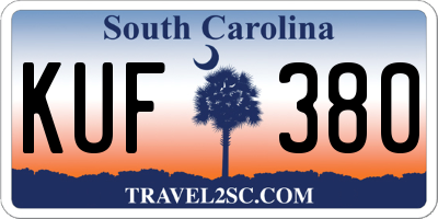 SC license plate KUF380