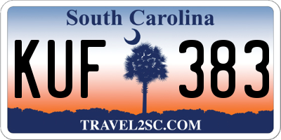 SC license plate KUF383