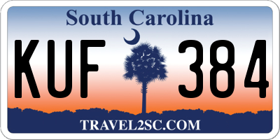 SC license plate KUF384