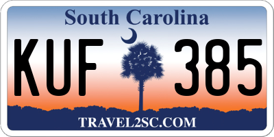 SC license plate KUF385