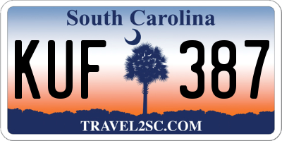 SC license plate KUF387