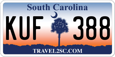 SC license plate KUF388