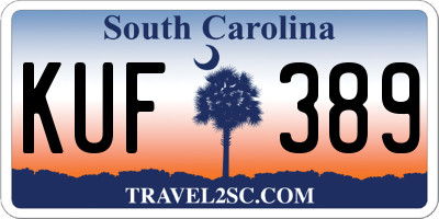 SC license plate KUF389