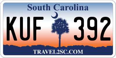 SC license plate KUF392