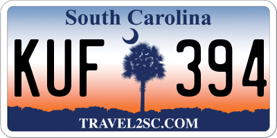 SC license plate KUF394