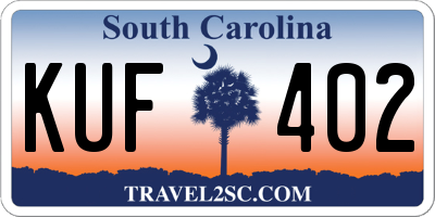 SC license plate KUF402