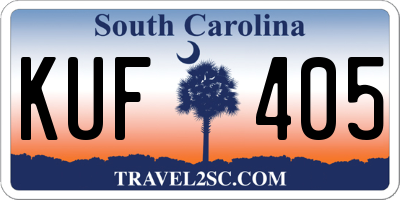 SC license plate KUF405