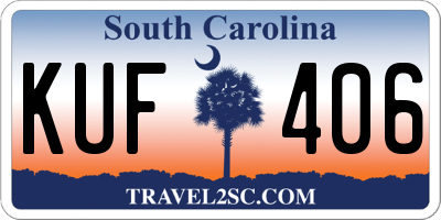 SC license plate KUF406
