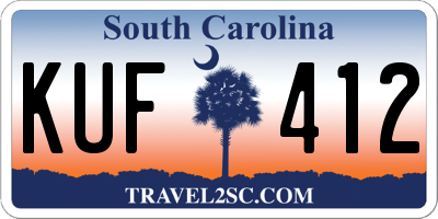 SC license plate KUF412