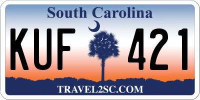 SC license plate KUF421