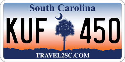 SC license plate KUF450