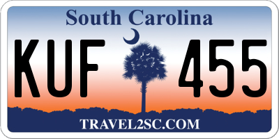 SC license plate KUF455