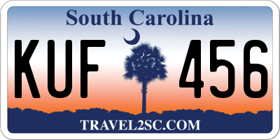 SC license plate KUF456