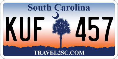 SC license plate KUF457
