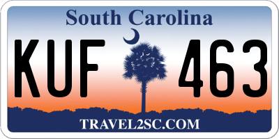 SC license plate KUF463