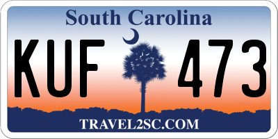 SC license plate KUF473