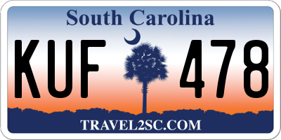SC license plate KUF478