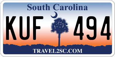 SC license plate KUF494