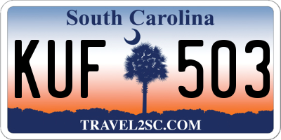 SC license plate KUF503