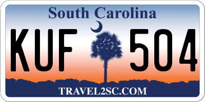 SC license plate KUF504