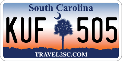 SC license plate KUF505