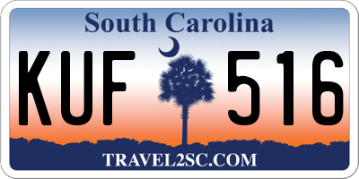SC license plate KUF516