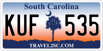 SC license plate KUF535