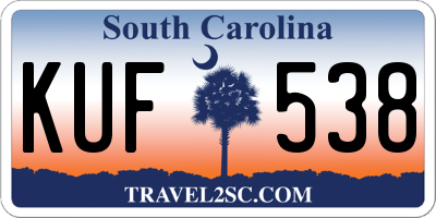 SC license plate KUF538