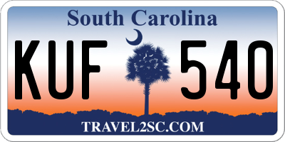 SC license plate KUF540