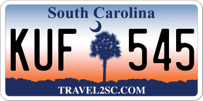 SC license plate KUF545