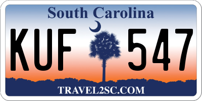 SC license plate KUF547