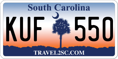 SC license plate KUF550