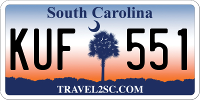 SC license plate KUF551