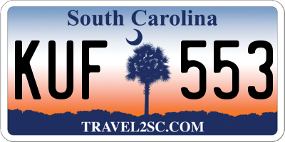 SC license plate KUF553