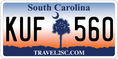 SC license plate KUF560