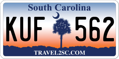 SC license plate KUF562