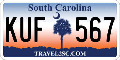 SC license plate KUF567