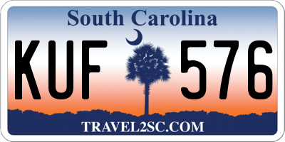 SC license plate KUF576