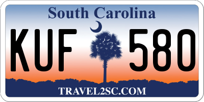 SC license plate KUF580