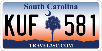 SC license plate KUF581