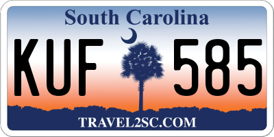 SC license plate KUF585