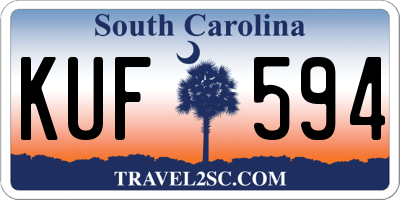 SC license plate KUF594