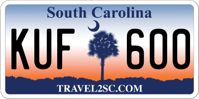 SC license plate KUF600