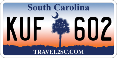 SC license plate KUF602