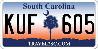 SC license plate KUF605