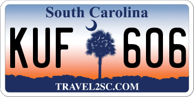 SC license plate KUF606